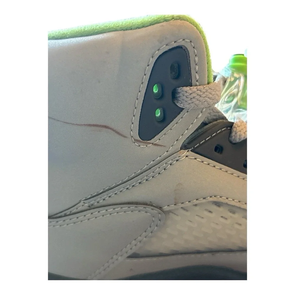 Nike Air Jordan 5 Retro‎ Green Bean Size 6.5Y Silver Grey Green